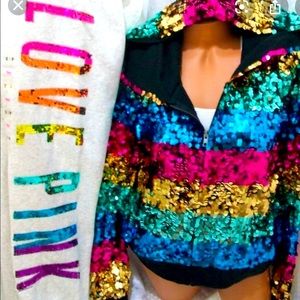 RARE Victoria Secret fashion show rainbow  hoodie